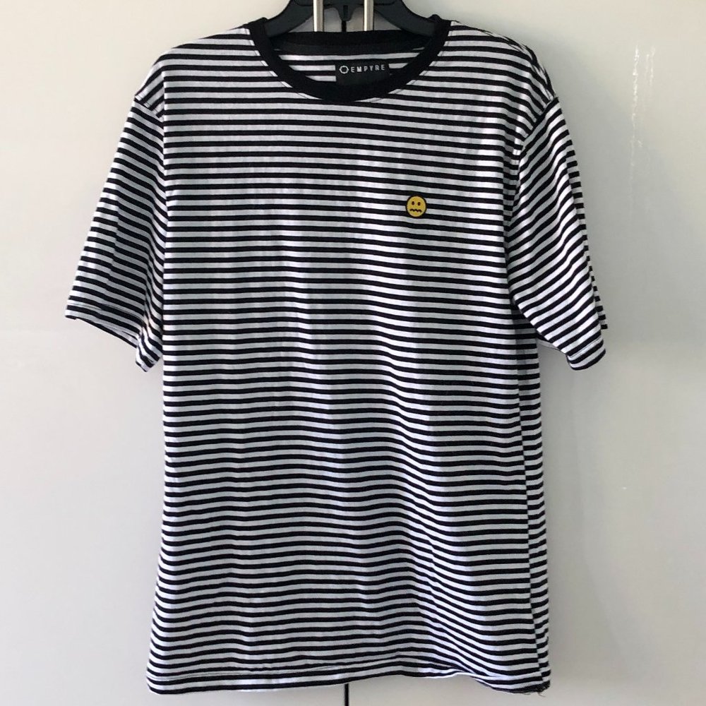 Empyre Dang It Black & White Striped Knit T-Shirt